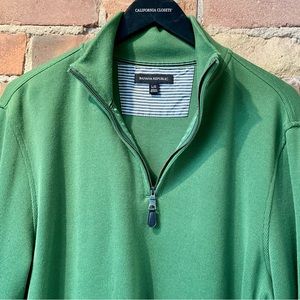 Men’s Banana Republic 1/4 Zip Up Pullover, with Grey Elbow Patches. Size: Large